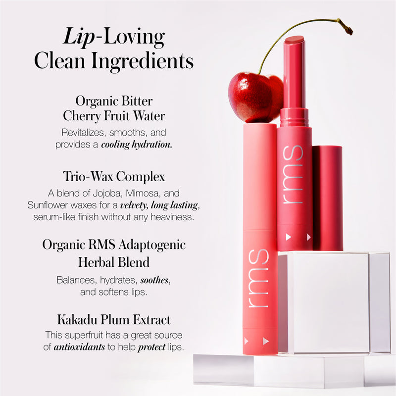 An innovative lip stain that delivers rich nutrients and vivid lightweight color, plus a cooling sensation upon application.