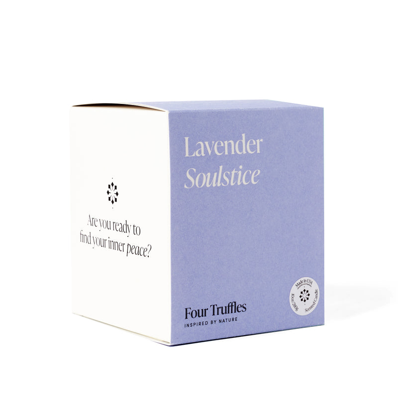A lavender-scented candle to relax and unwind with.