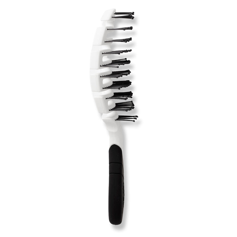 This Wet Brush® Pro Flex Dry® features flexible and heat-resistant bristles, plus an open-vented design for faster drying