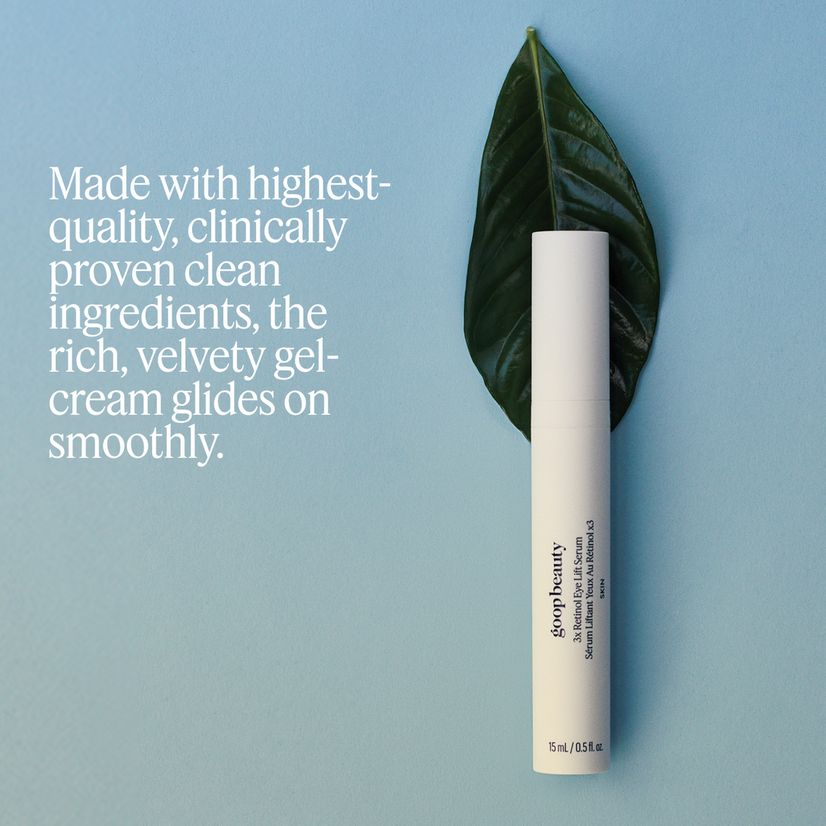 Firming eye serum with triple retinoids to smooth lines, reduce puffiness, and brighten dark circles.