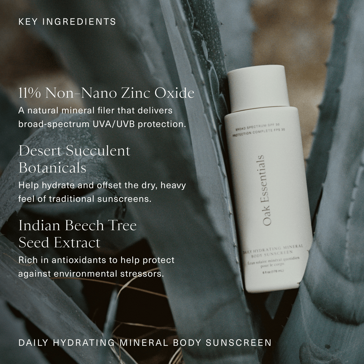 Daily Hydrating Mineral Body Sunscreen - Oak Essentials