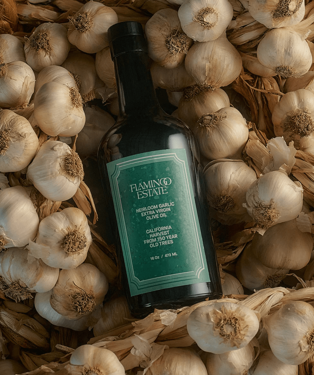 Garlic Infused Extra Virgin Olive Oil - Flamingo Estate
