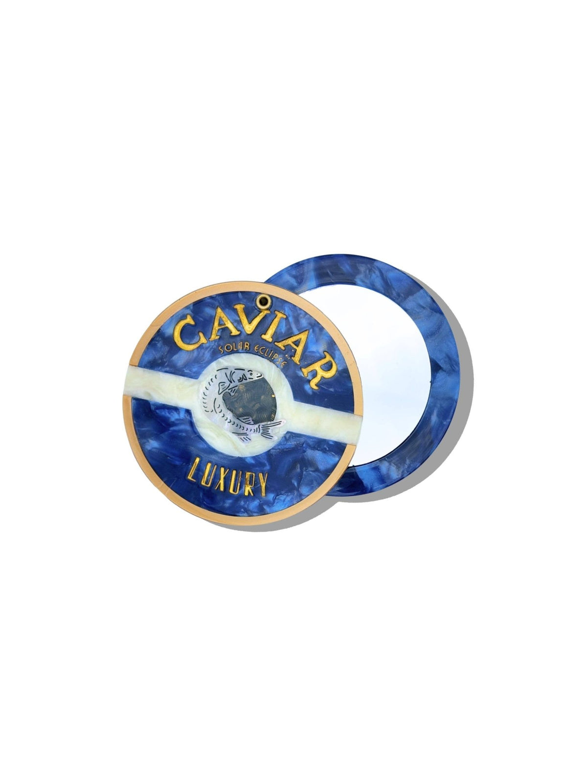 Hand-painted Caviar Compact Mirror - Solar Eclipse