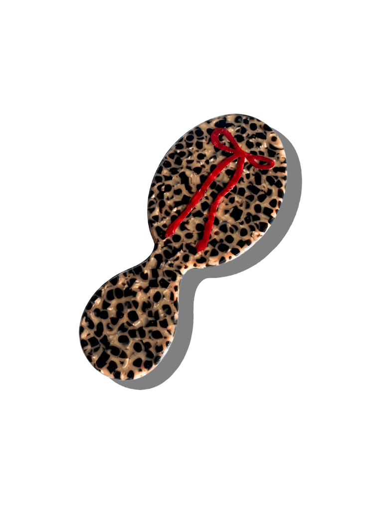 Hand-painted Leopard Bow Handbag Hero Brush | Eco-Friendly - Solar Eclipse