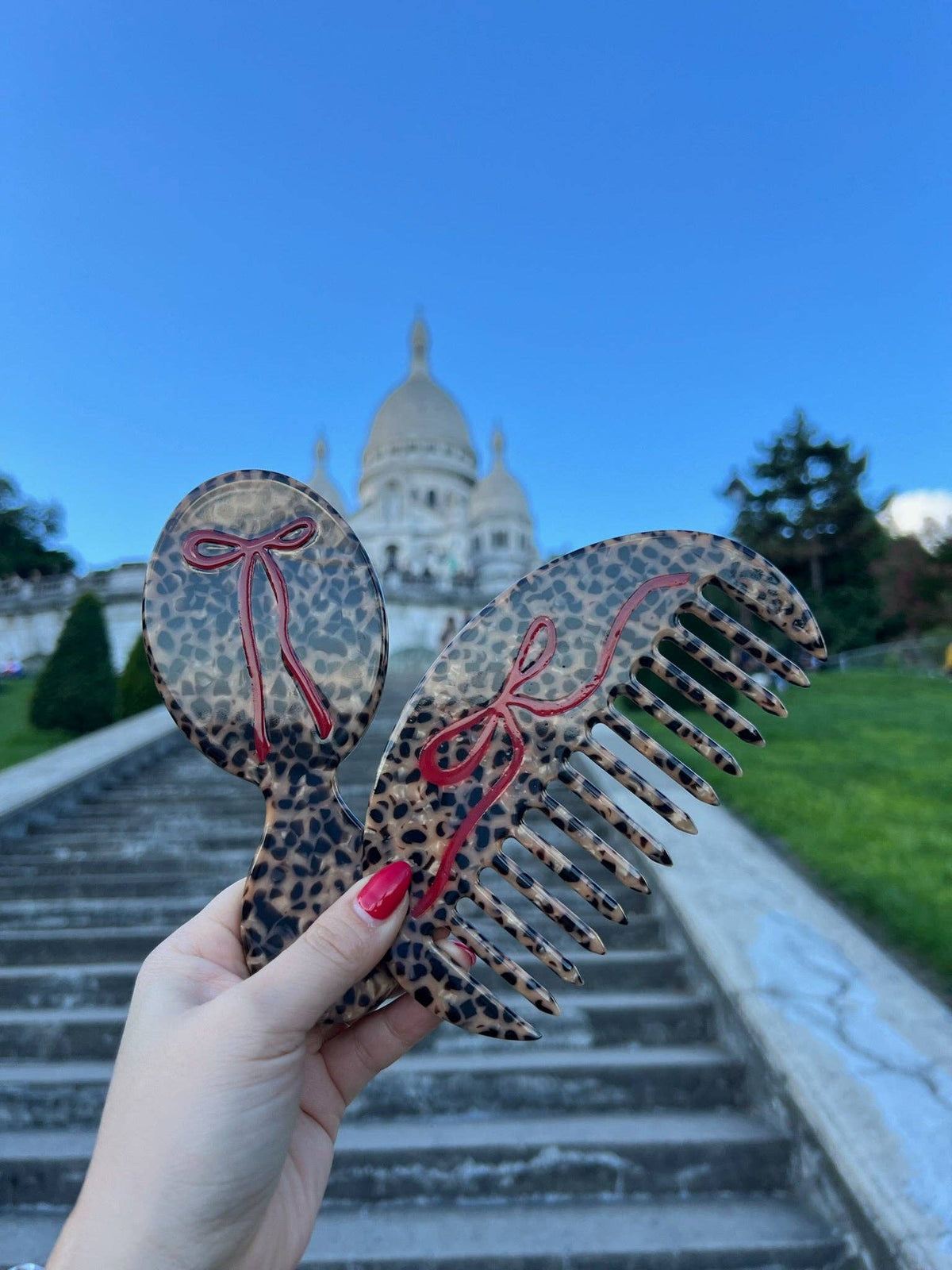 Hand-painted Leopard Bow Handbag Hero Brush | Eco-Friendly - Solar Eclipse