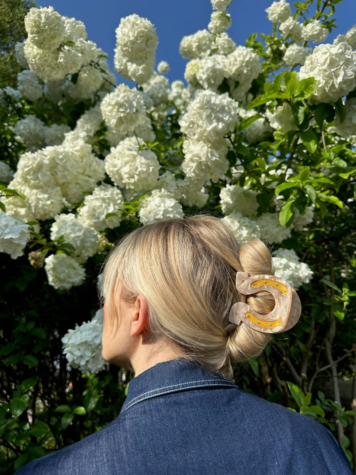 Hand-painted Lucky Horseshoe Hair Clip | Western - Solar Eclipse