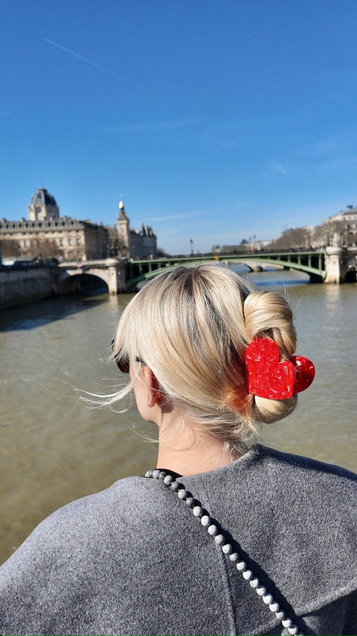 Handmade Heart Acetate Claw Hair Clip | Eco-Friendly - Solar Eclipse