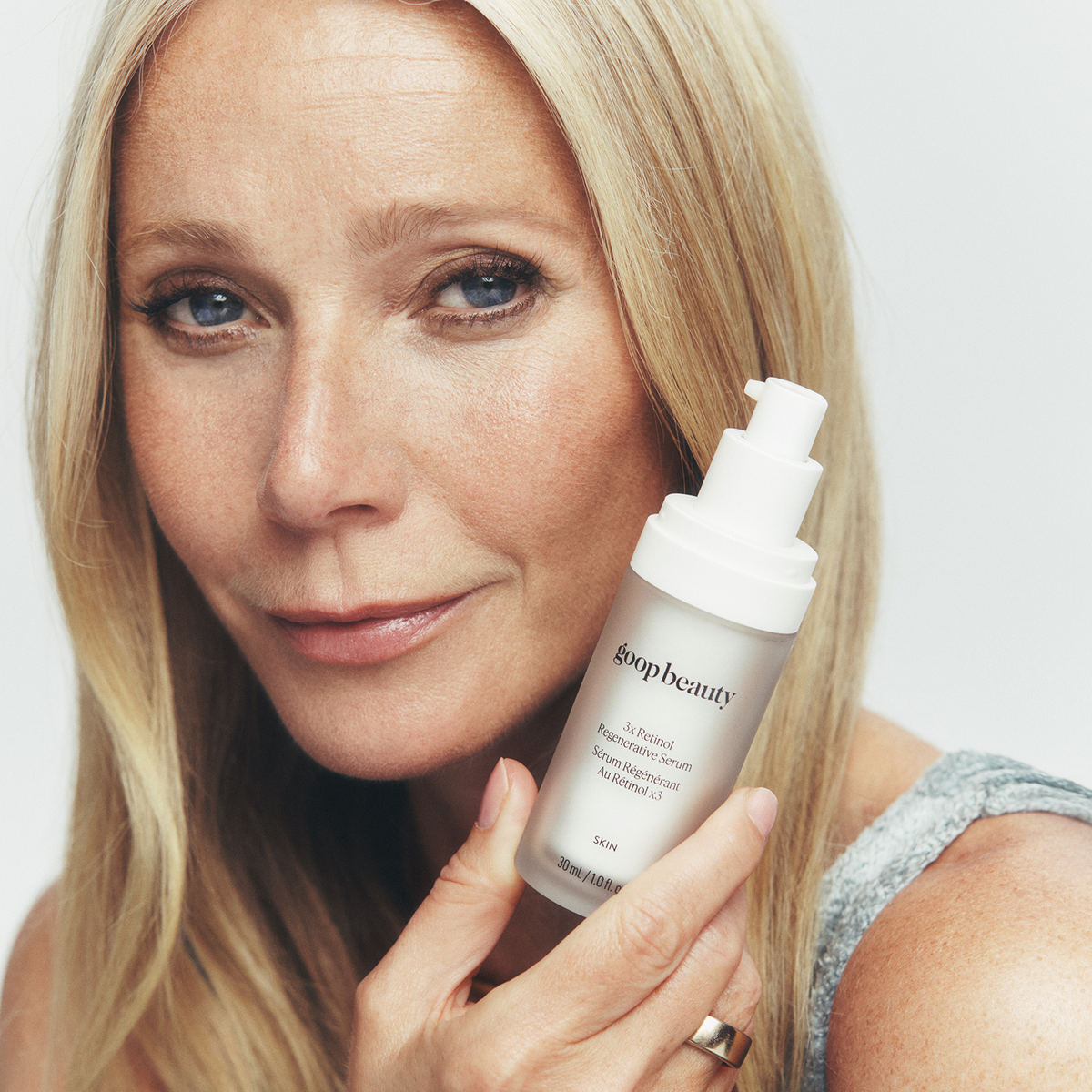 Triple-retinoid serum with peptides visibly smooths wrinkles, improves texture, and firms skin with powerful results and minimal irritation.
