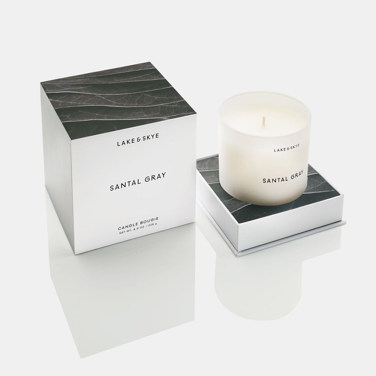 Santal Gray Candle - Lake & Skye
