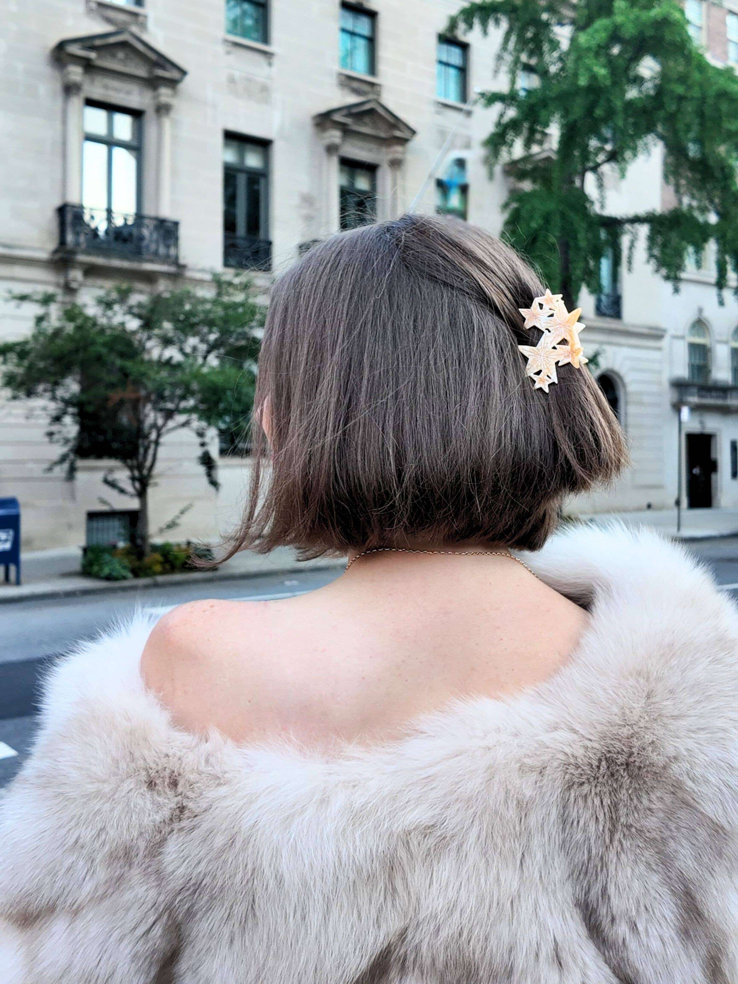 Hand-painted Celestial Stars Claw Hair Clip | Eco-Friendly