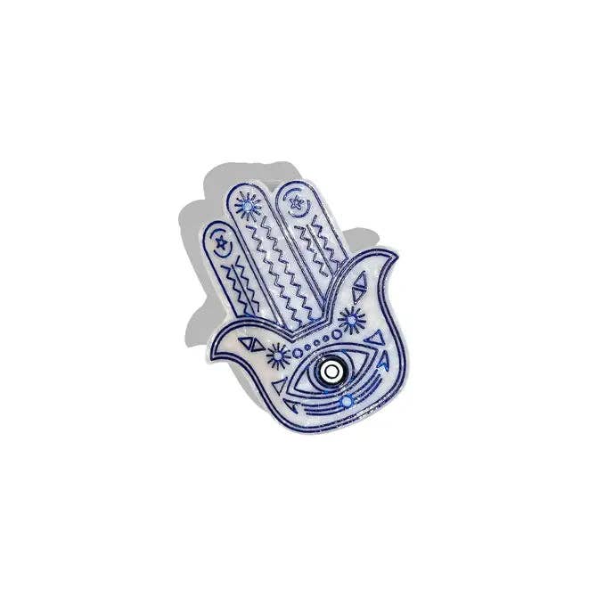 Hand-painted Hamsa Hand Claw Hair Clip | Eco-Friendly