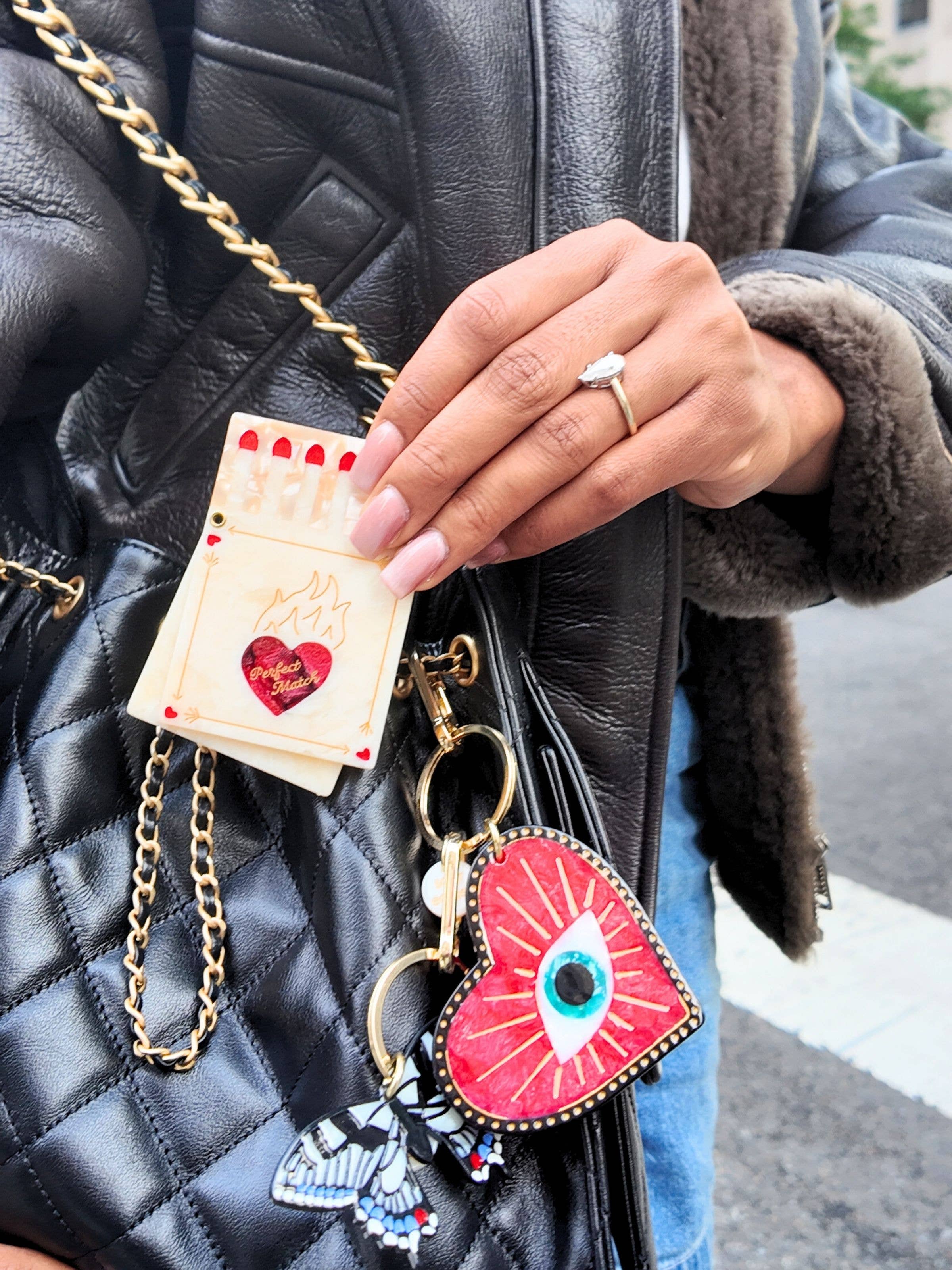 Hand-painted Matchbox Compact Mirror