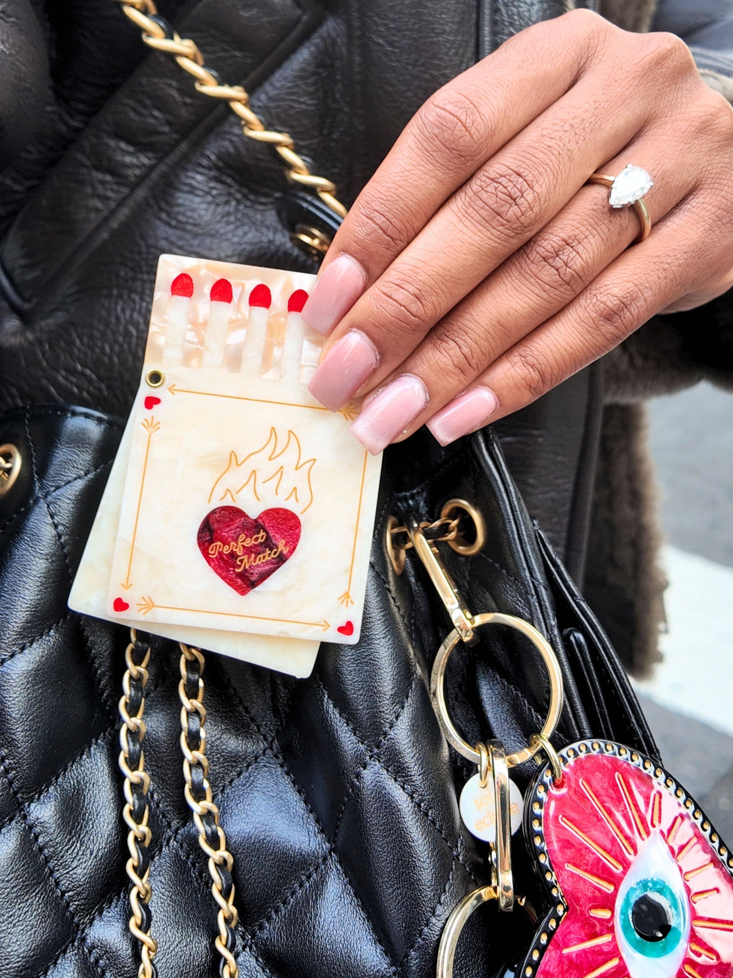 Hand-painted Matchbox Compact Mirror