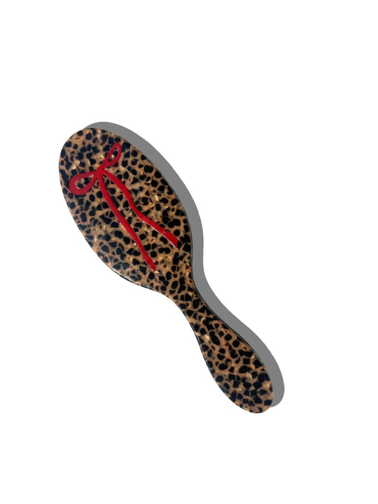 Hand-painted Leopard Bow Amazing Hair Day Brush