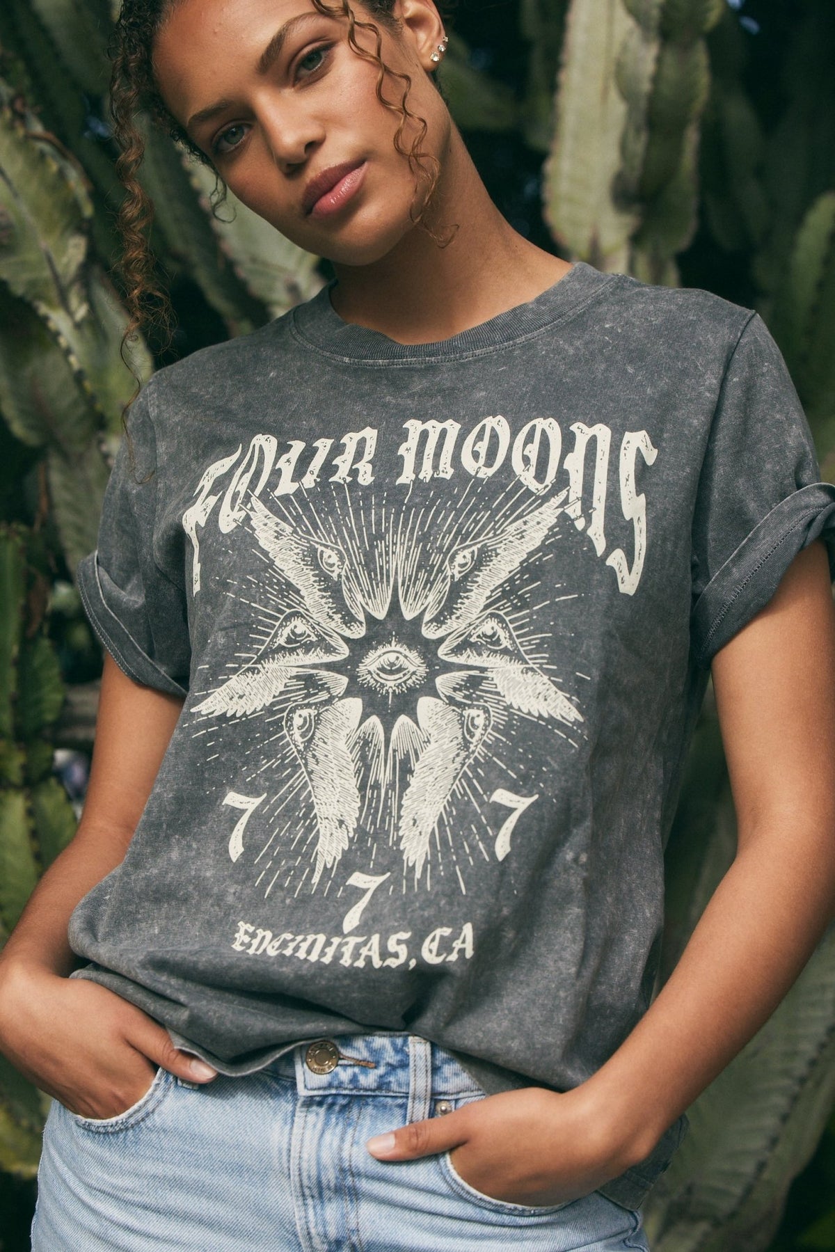 777 Angel Number T-shirt Charcoal - Four Moons Spa