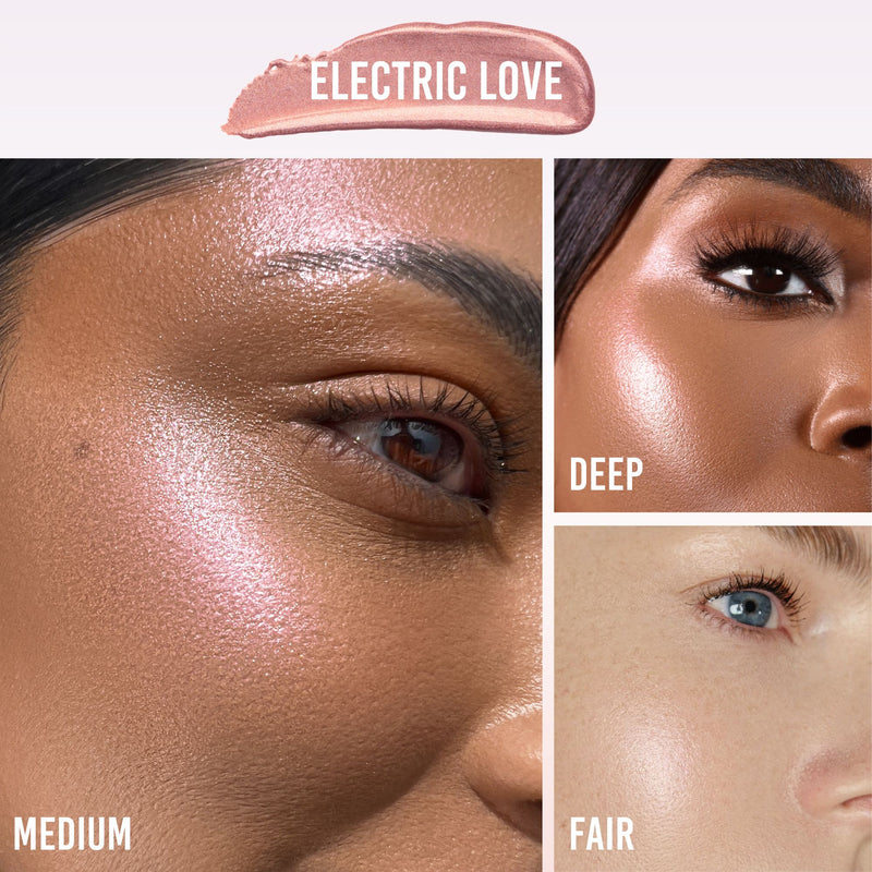 A buildable liquid highlighter which provides a long-lasting all-over glow with no glitter for a sheer skin like finish.