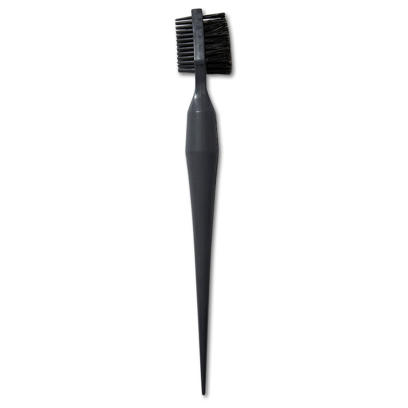 A 3-in-1 beauty tool for baby hairs, edges, and flyaways that has a comb to separate and smooth, a natural boar bristle brush for shaping, and a pointed tip for parting and finishing your style.