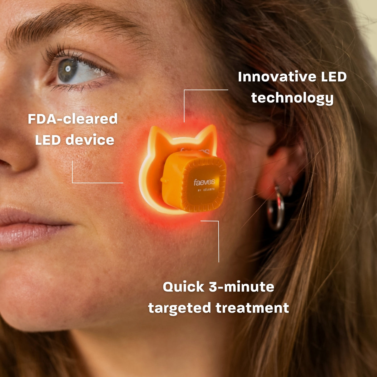 An LED patch that uses red, blue, and purple light therapy to target breakouts, soothe irritation, and accelerate skin healing—anytime, anywhere.