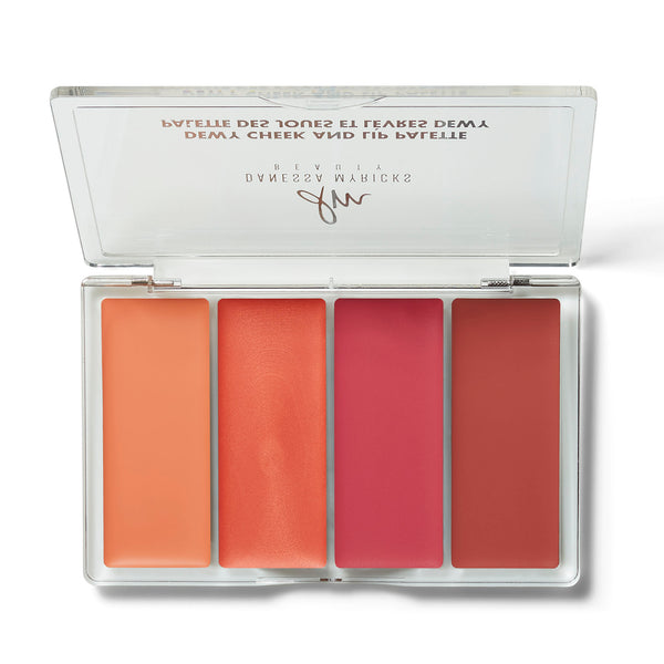 A lightweight, balm-like cheek and lip cream palette filled with 4 multi-use shades ideal for all skin tones.