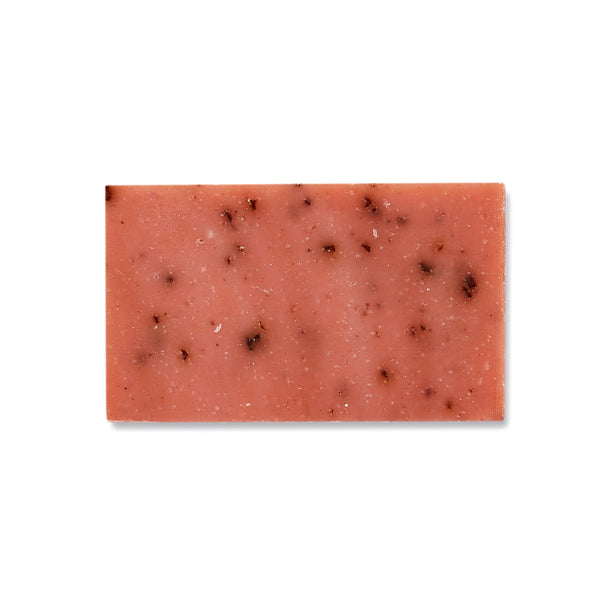 A rose-infused cocoa butter bar soap for sensitive skin