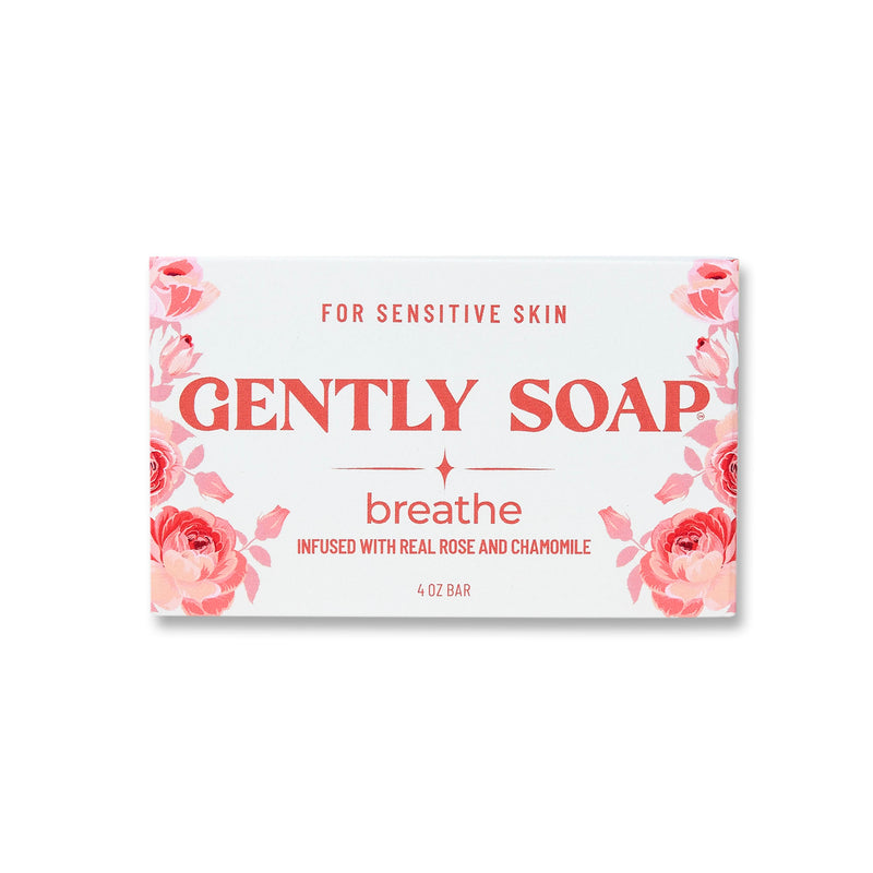A rose-infused cocoa butter bar soap for sensitive skin