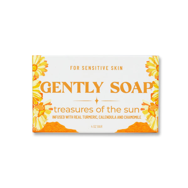 A turmeric, calendula, and chamomile-infused bar soap for sensitive, eczema-prone skin.