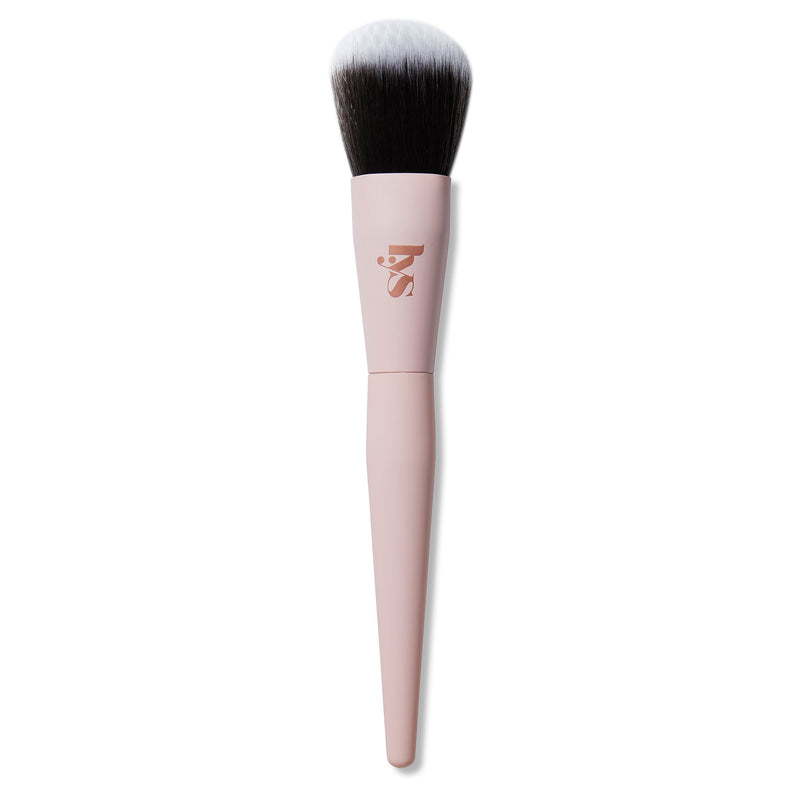 A powder brush that works to seamlessly blend powders onto the face for an airbrushed and natural effect.