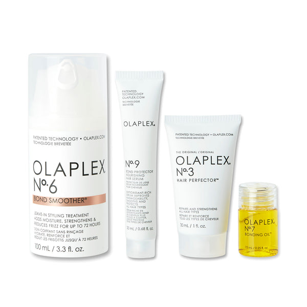 Sleek, strong hair is the gift of the season.   Powered by patented OLAPLEX Bond Building Technology™, proven to rebuild broken disulfide bonds, the most important molecular bonds for building strong hair.