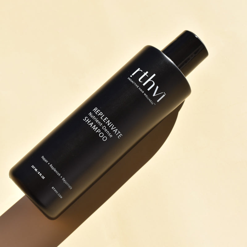 A sulfate-free shampoo containing a potent blend of Ayurvedic herbs, essential oils, caffeine, and amino acids.