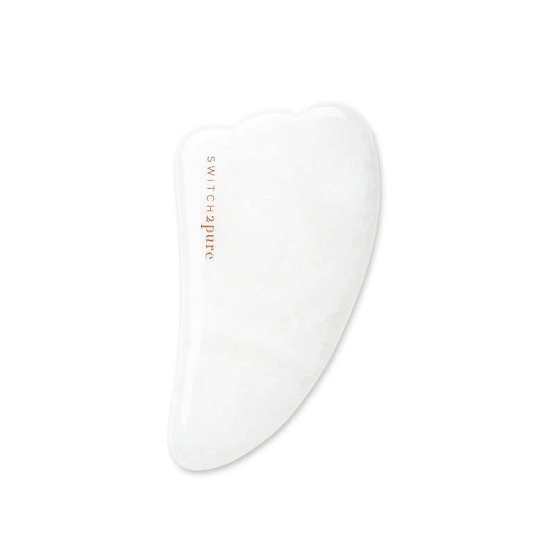 A Gua Sha that aids in sculpting and firming facial muscles; reducing wrinkles and improving dark under eye circles and puffiness around the eye
