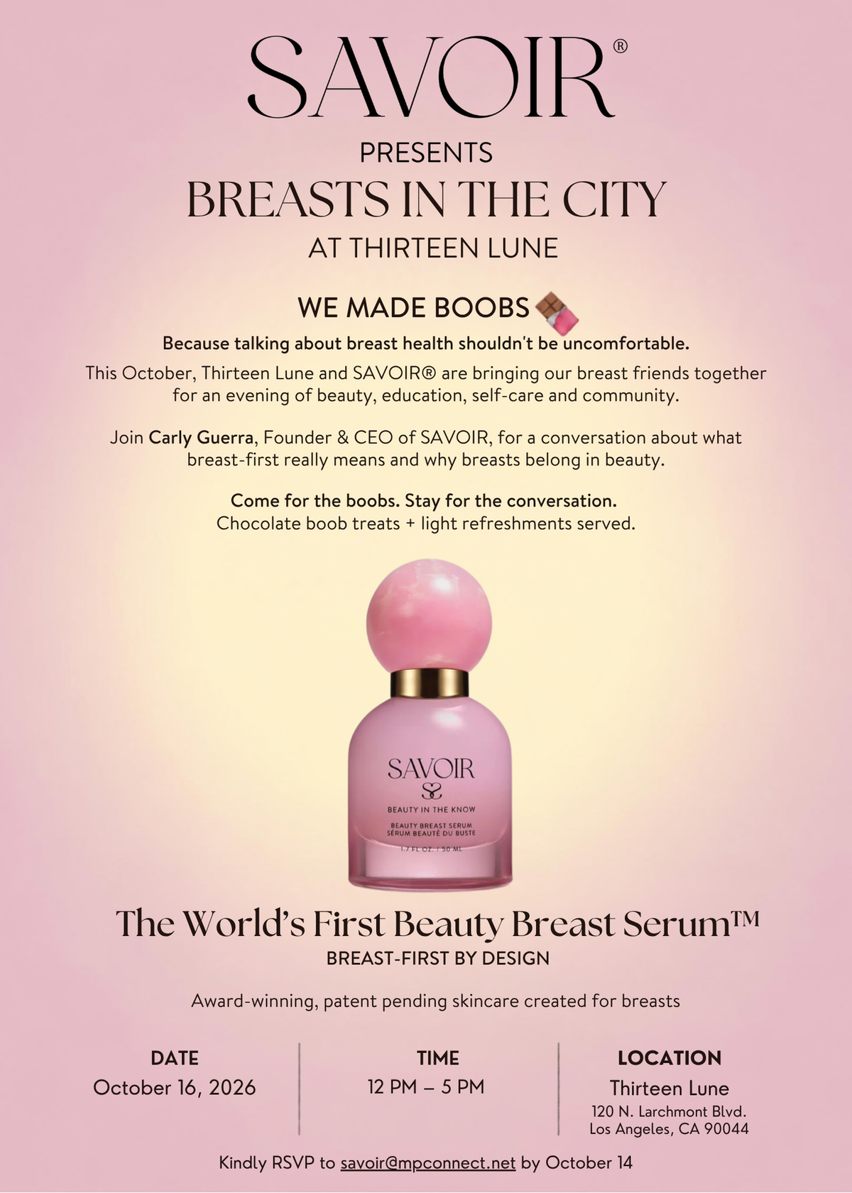SAVOIR presents: Breasts In the City