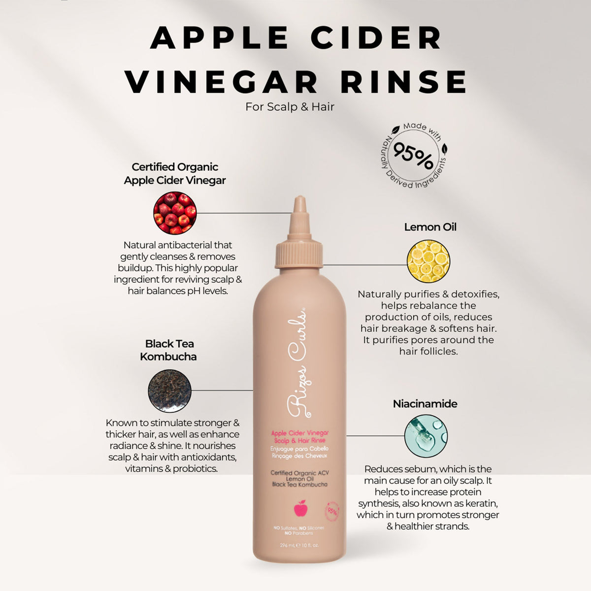 Apple Cider Vinegar Scalp & Hair Rinse - Rizos Curls