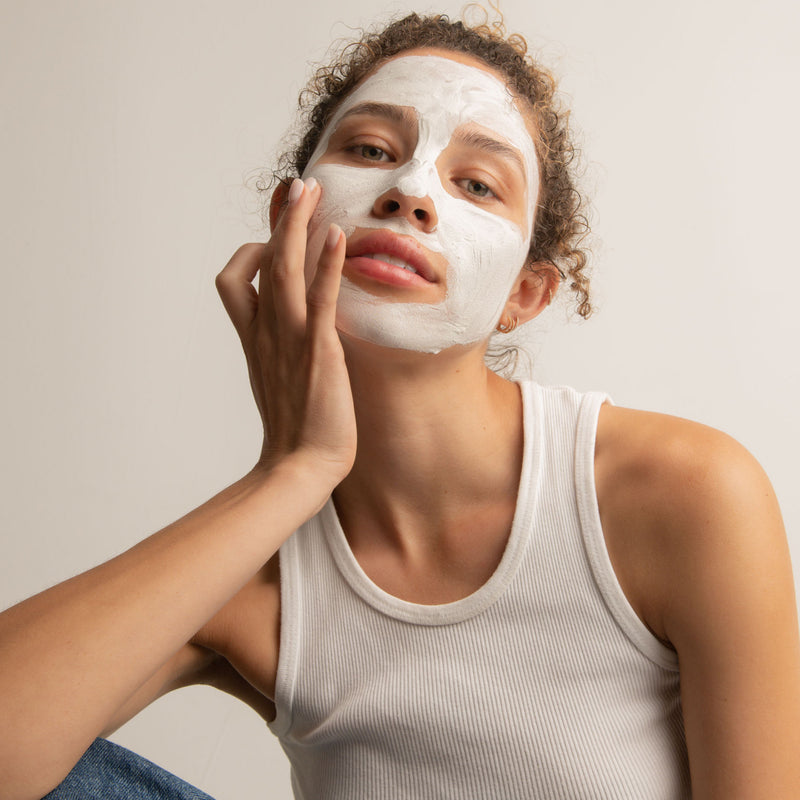A zinc face mask for all skin types that helps to purify pores, protect the skin barrier, and leave skin smooth.
