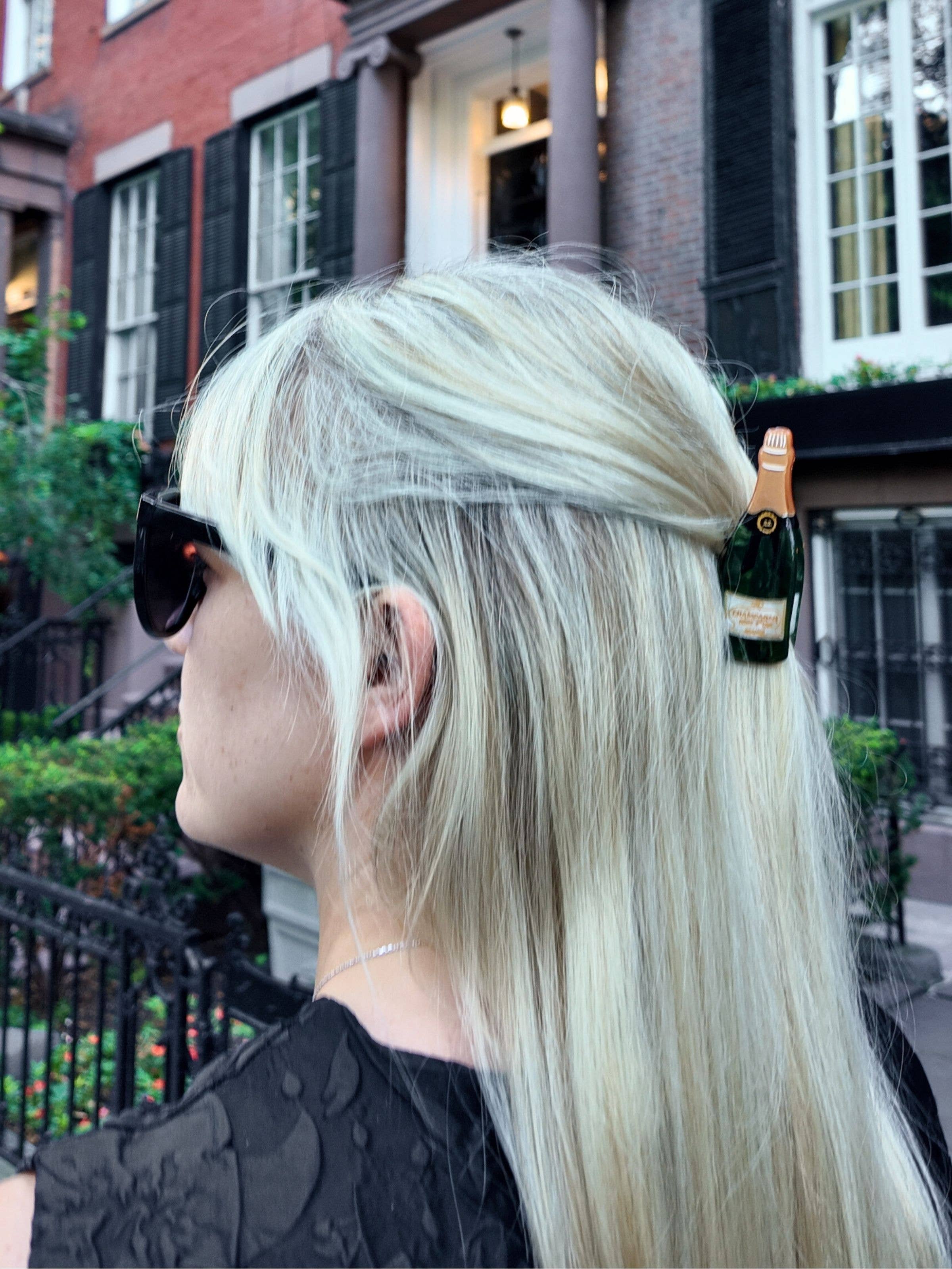 Hand-painted Champagne Claw Hair Clip | Eco-Friendly