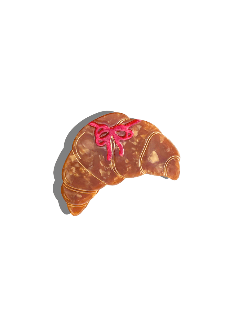 Hand-Painted Bow Croissant Claw Hair Clip | Eco-Friendly - Solar Eclipse