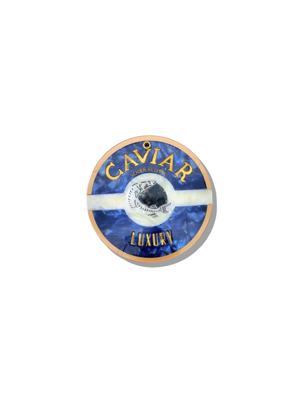 Hand-painted Caviar Compact Mirror - Solar Eclipse