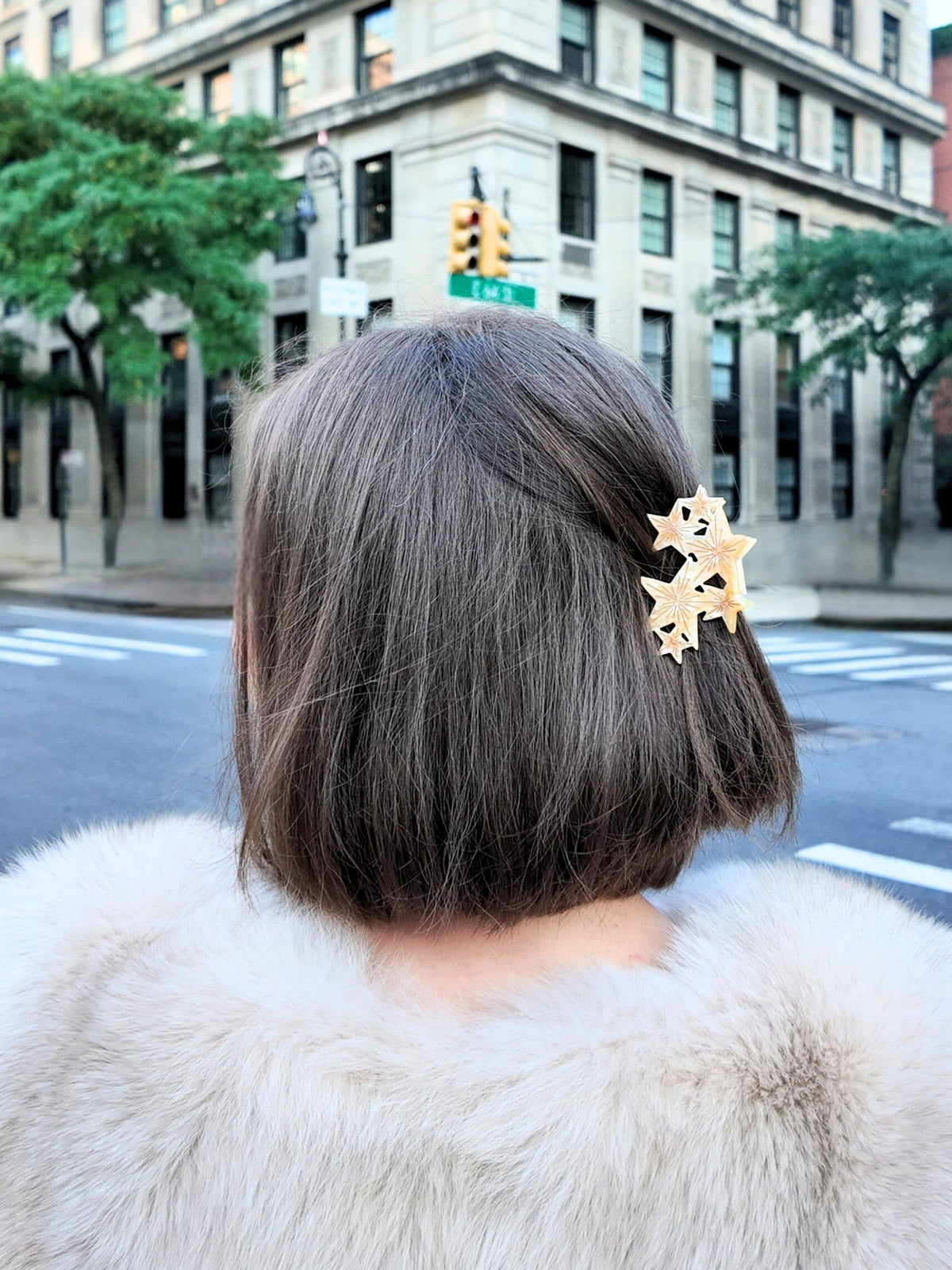 Hand-painted Celestial Stars Claw Hair Clip | Eco-Friendly - Solar Eclipse