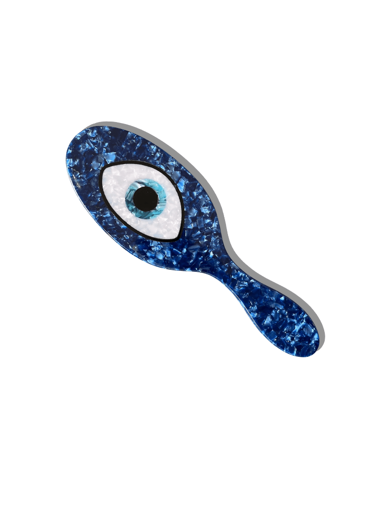 Hand-painted Evil Eye Acetate 2-1 Daily Hair Brush - Solar Eclipse