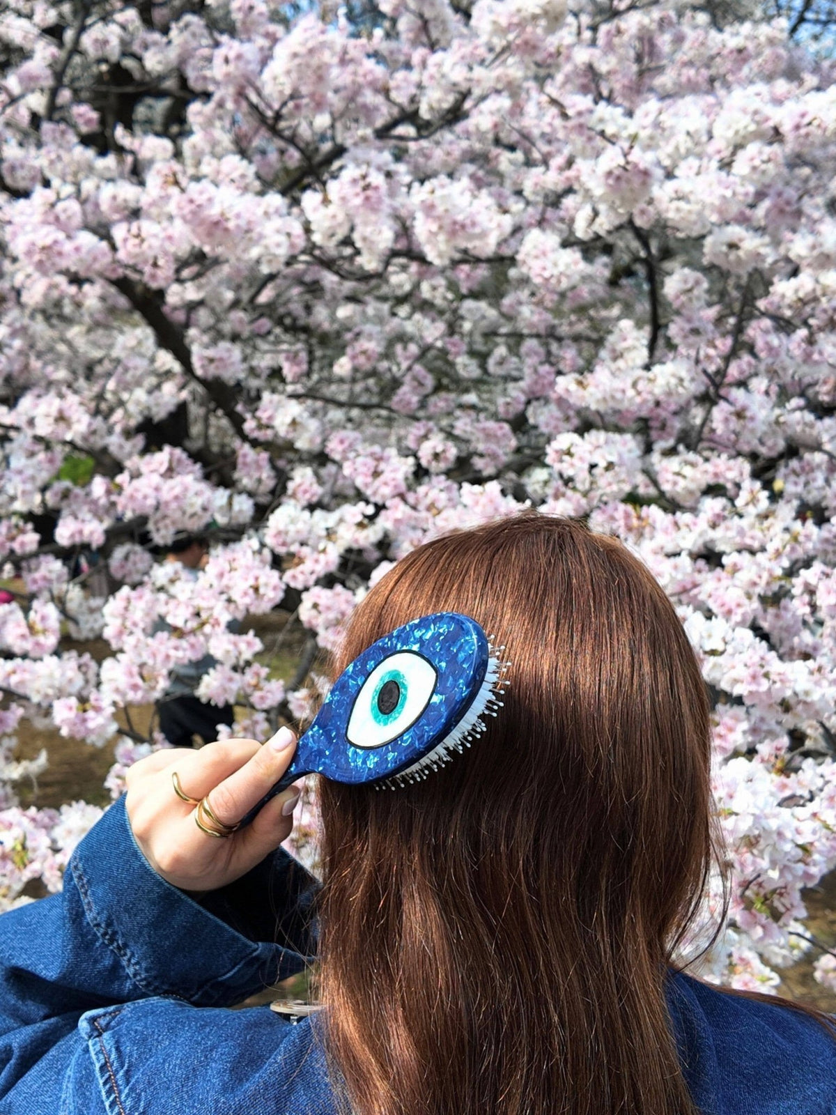 Hand-painted Evil Eye Acetate 2-1 Daily Hair Brush - Solar Eclipse