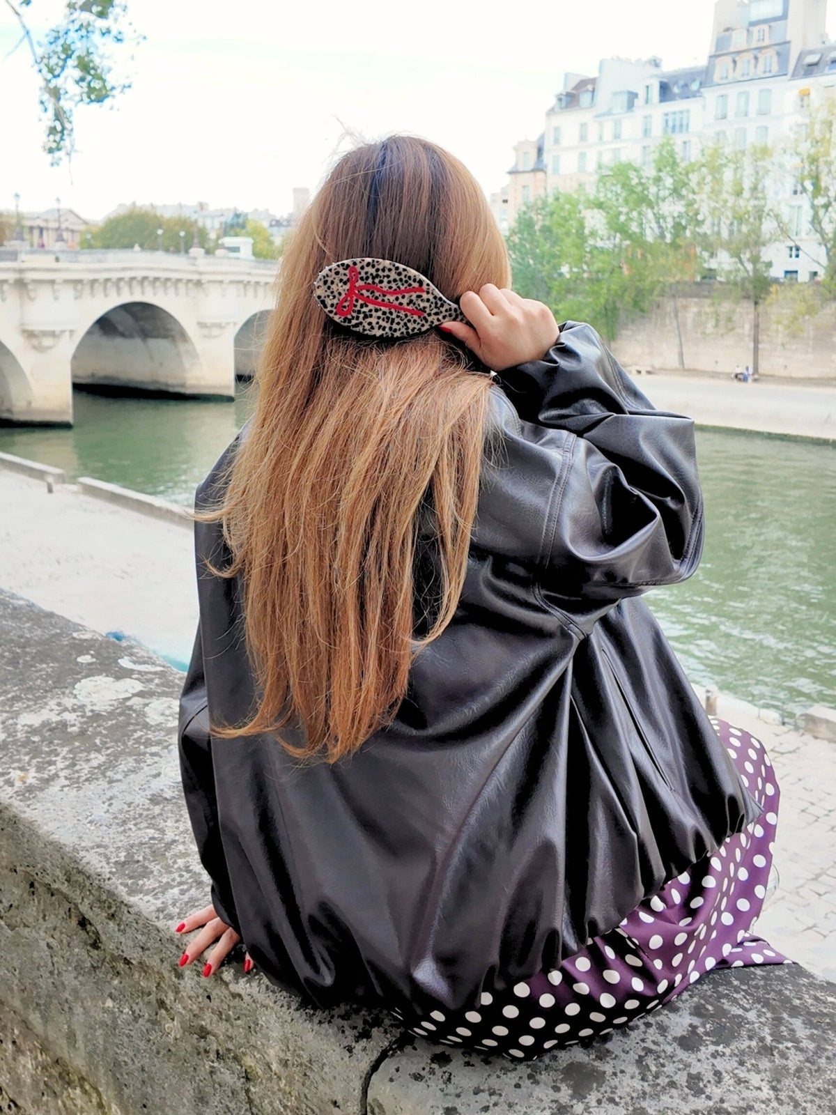 Hand-painted Leopard Bow Amazing Hair Day Brush - Solar Eclipse