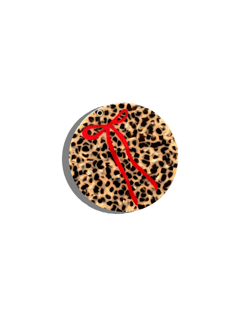 Hand-painted Leopard Bow Compact Mirror | Eco-Friendly - Solar Eclipse