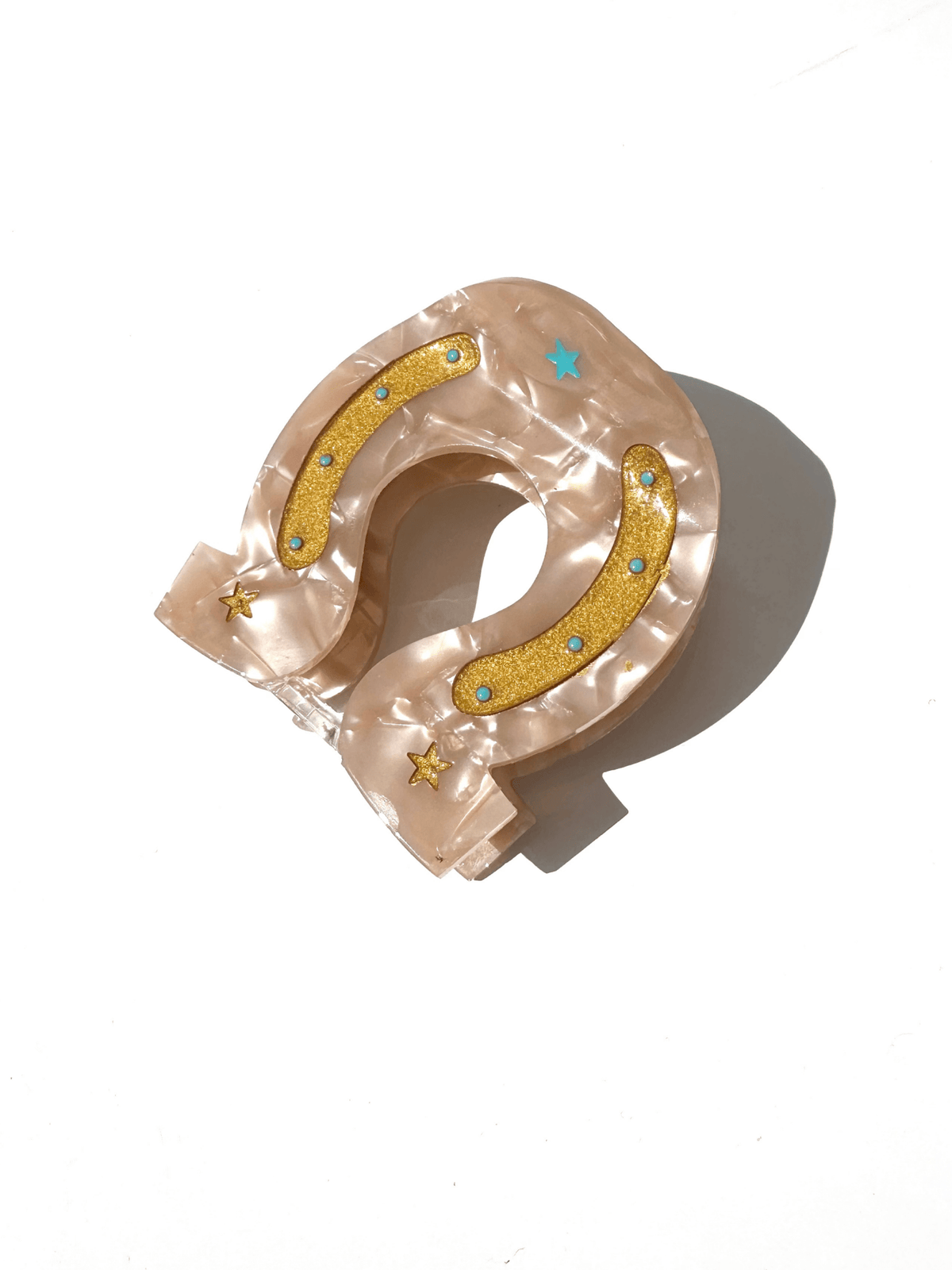 Hand-painted Lucky Horseshoe Hair Clip | Western - Solar Eclipse