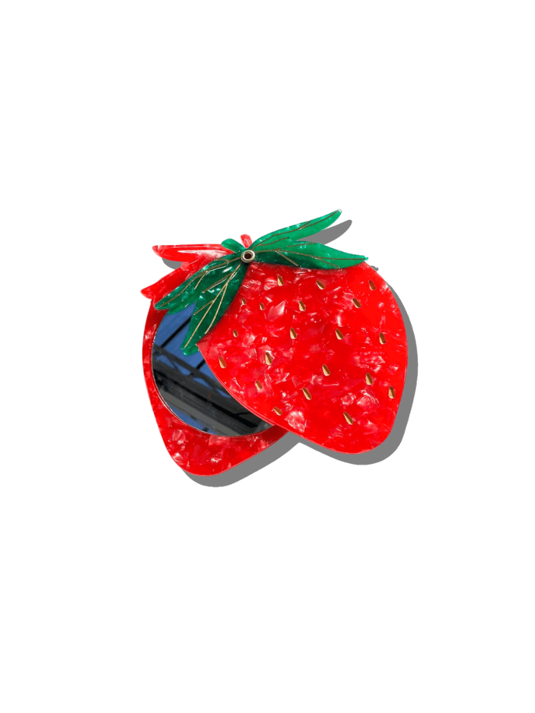 Hand-painted Strawberry Compact Mirror | Eco-Friendly - Solar Eclipse
