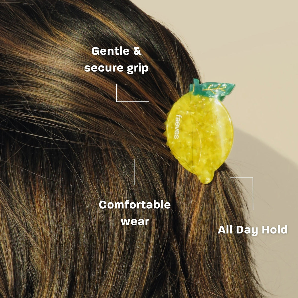 Lemon Hair Clip - Thirteen LuneHaircare < ToolsFAEVES BY CELESTEFAEVES-50834-LHCA hair clip that combines effortless style with all-day hold, adding fun, color, and elegance while keeping your hair secure—lightweight and durable for every occasion.