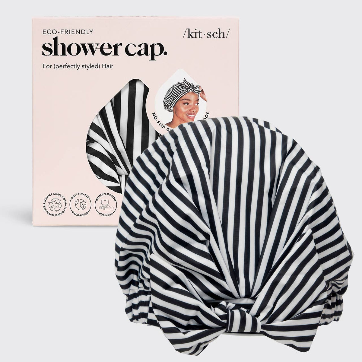 Luxury Shower Cap - Stripes - Thirteen LuneHaircare < ToolsKITSCHKIT-LSC-ST-50932Luxury Shower Cap - Stripes