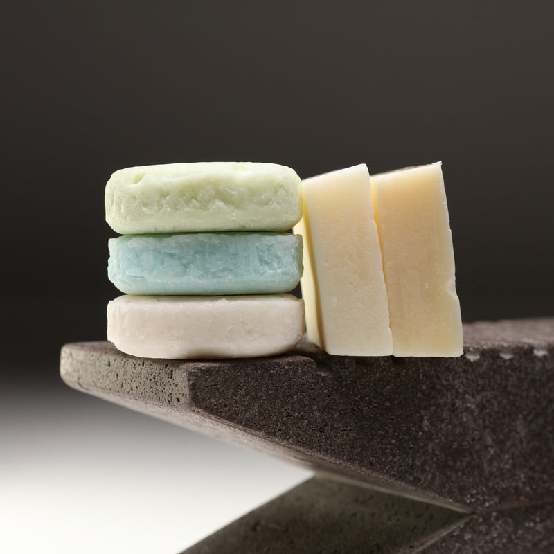 This discovery set of shampoo and conditioner bars is great for gifting, sampling, or travel.