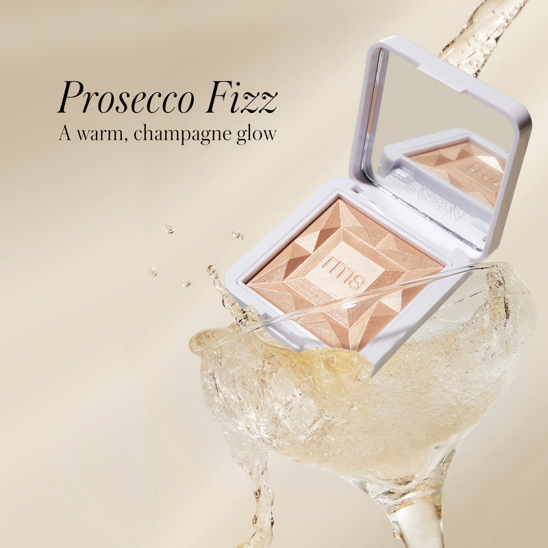 A multidimensional luminizer that gives a warm champagne glow that comes in a refillable mirrored compact.