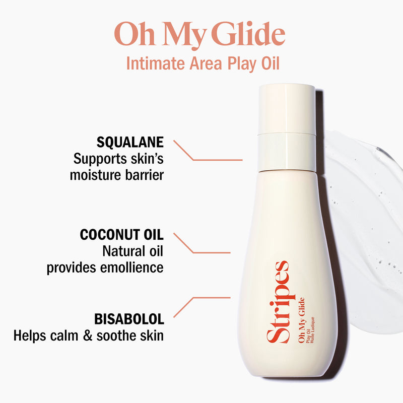 An oil-based formulation featuring squalane, bisabolol, coconut, and avocado oil that gently restores moisture and elasticity down below.