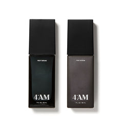 4am Skin | The Routine | The routine includes the signature fragrance-free RISE and REST serums. Together, these serums take the guesswork out of your skincare routine to ensure that your skin gets the right active ingredients.