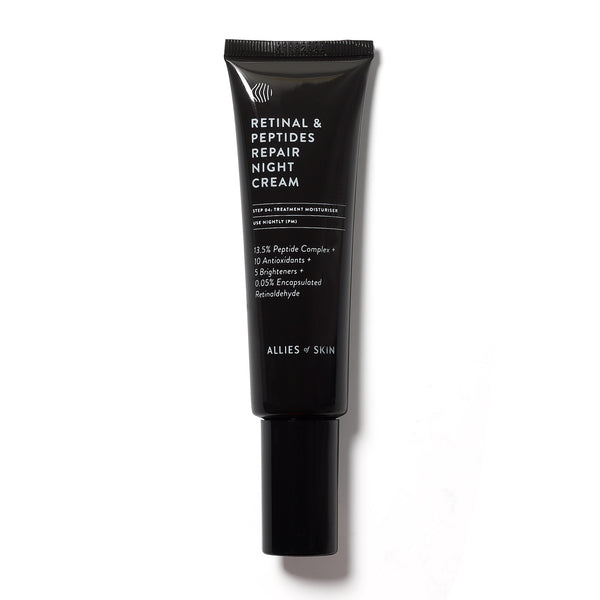 Allies of Skin | Retinal & Peptides Repair Night Cream | This multitasking night cream hydrates and brightens stressed-out skin while reducing signs of premature ageing.